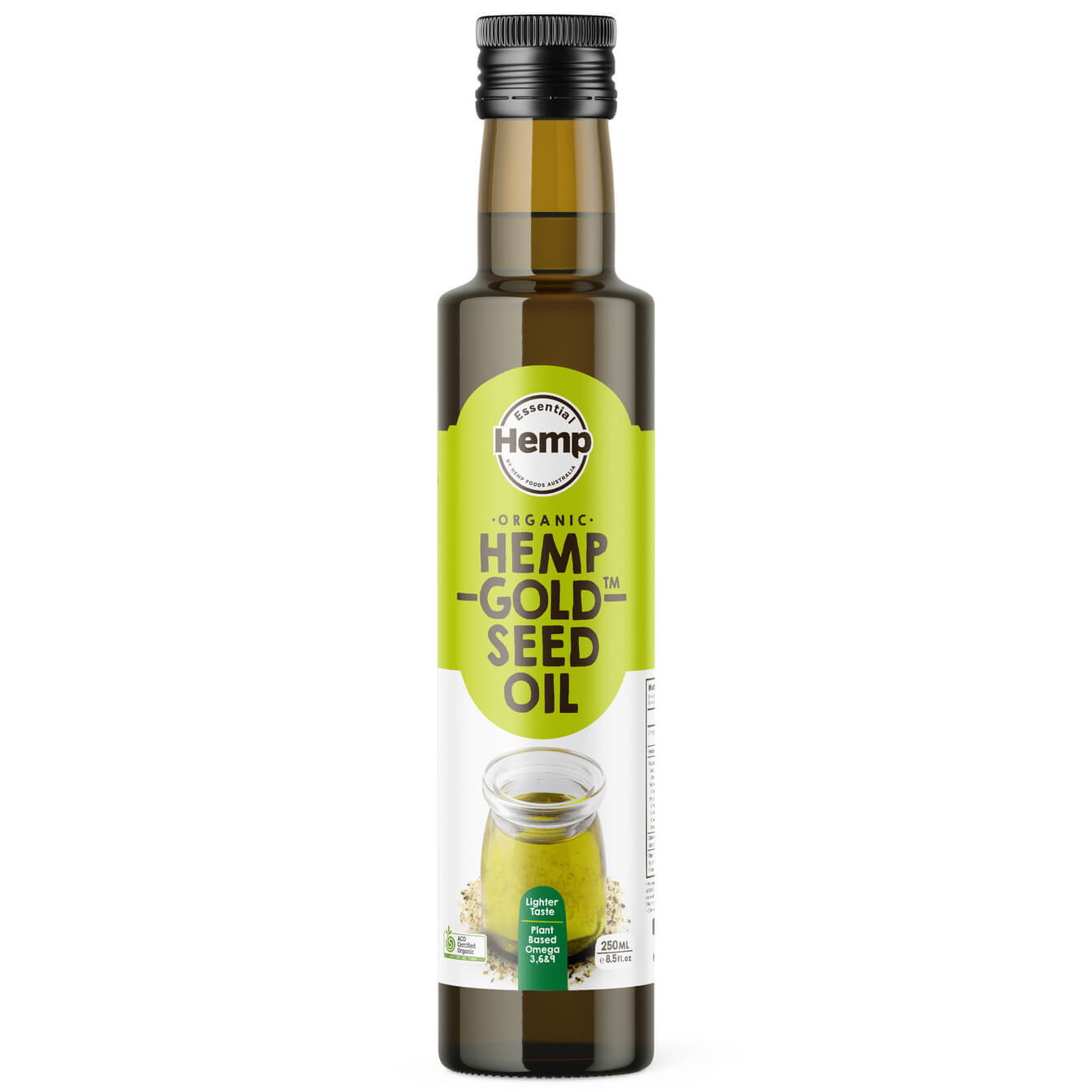 HEMP FOODS AUSTRALIA Organic Hemp Gold Seed Oil 250ml - Grow Live Thrive